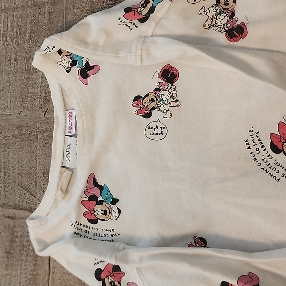 Long sleeve girls Zara Disney minnie tee